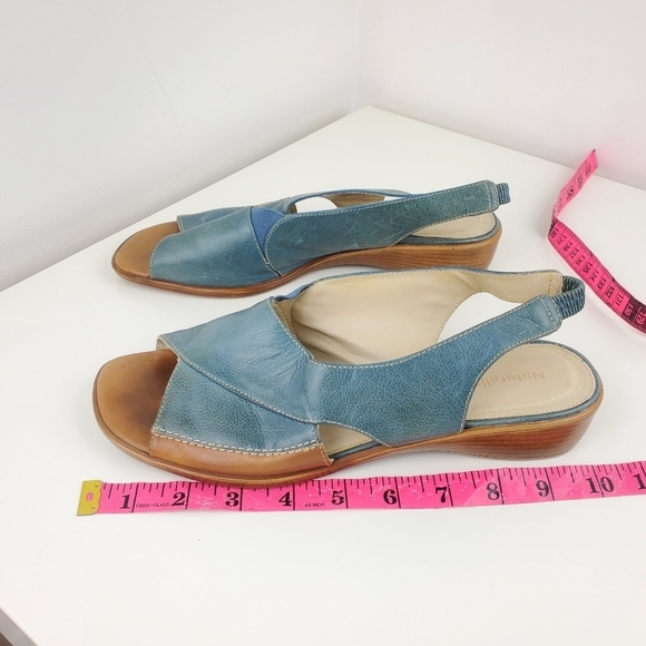 Naturalizer women sandals leather made in Brazil size 9W blue - Picture 8 of 9